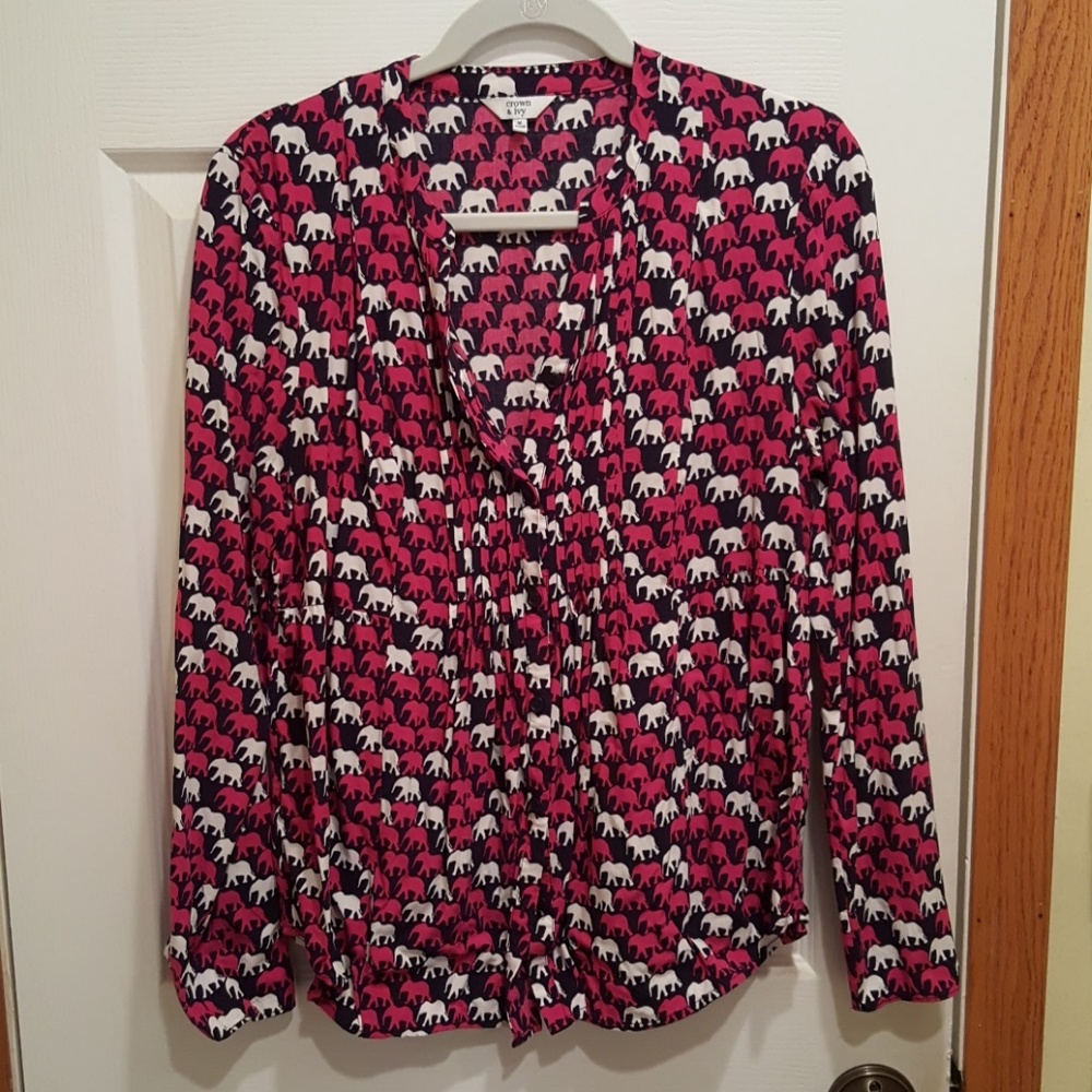 Button Down Elephant Blouse